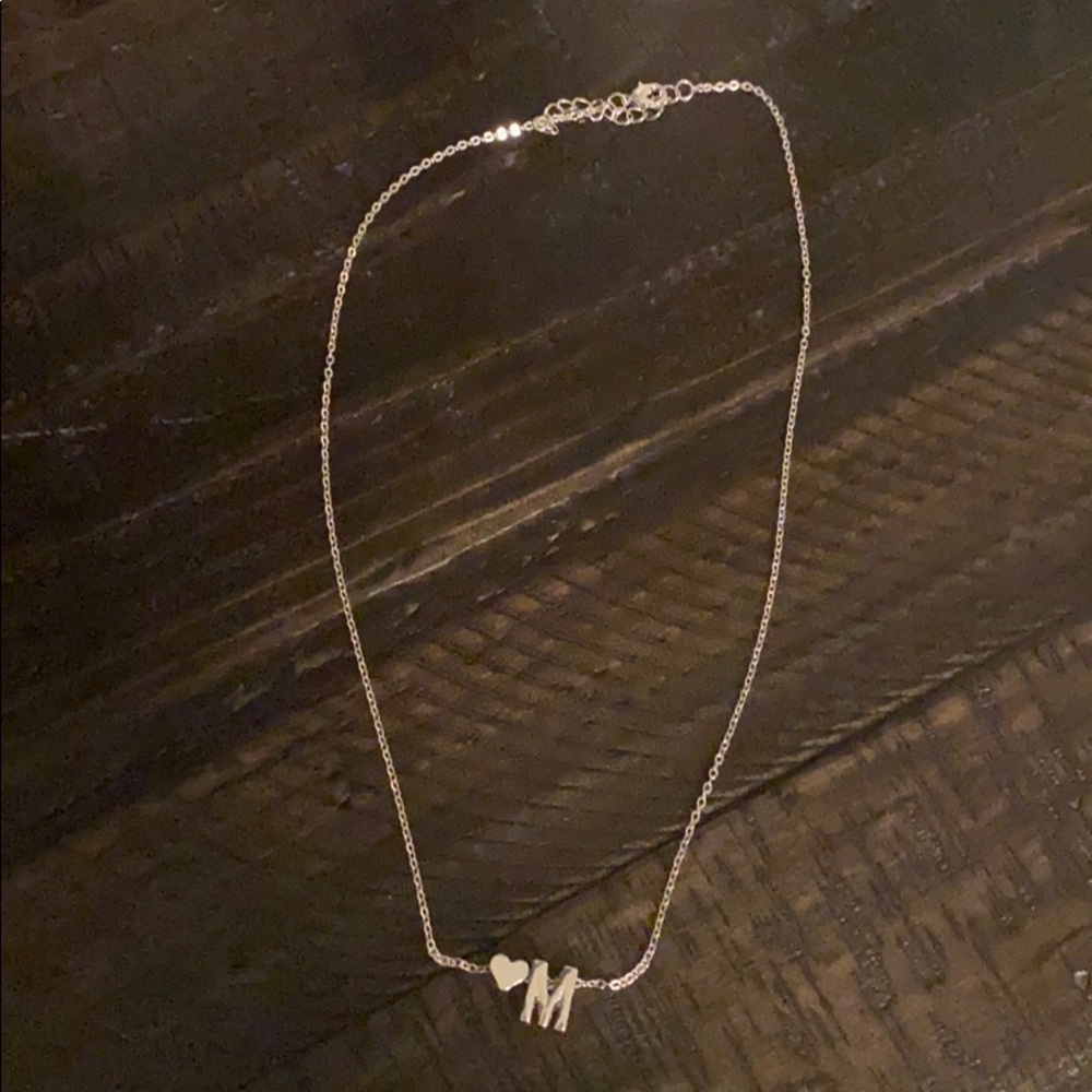 M Initial necklace with💛